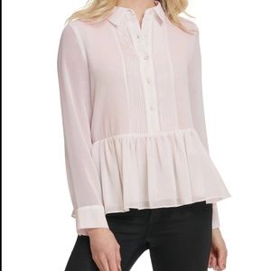 DKNY Peplum Chiffon Blouse